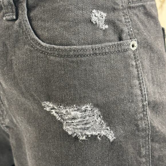 Old Navy Women's Size 6 Black Jack Boyfriend Shorts Distressed Cuffed Hem Summer - Picture 12 of 13